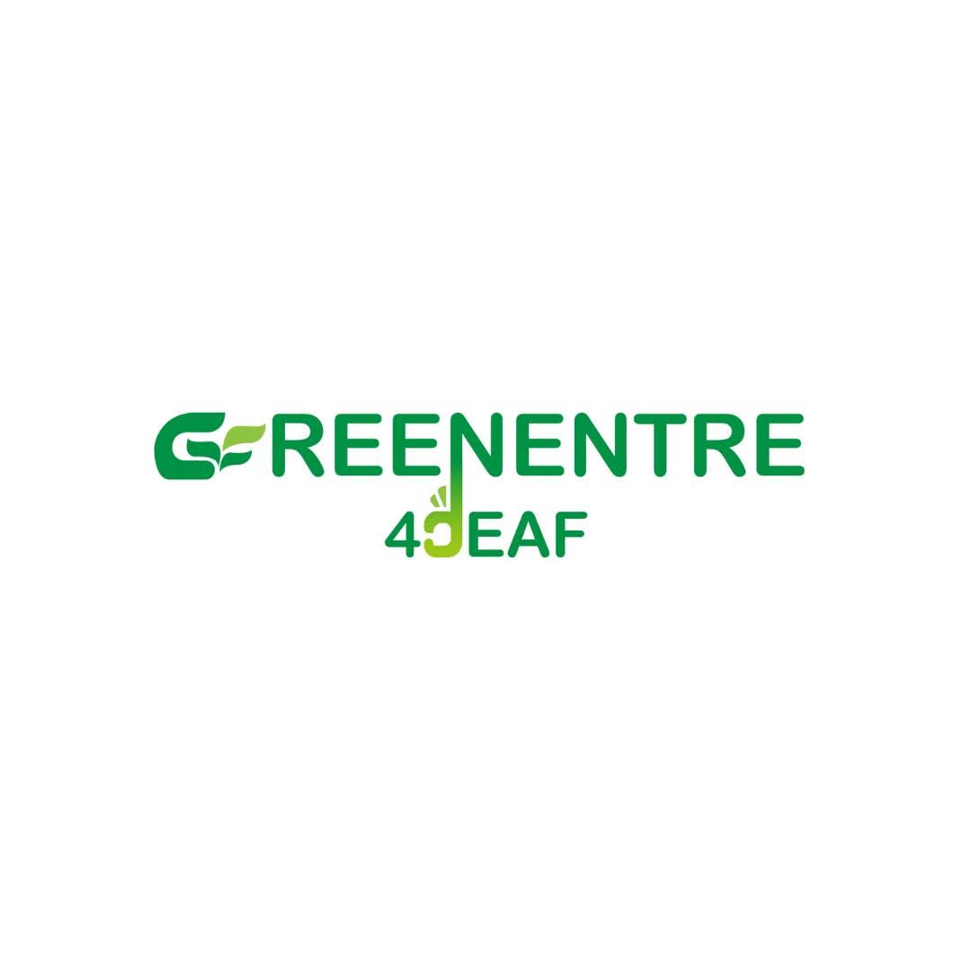 Greenentre 4deaf logo zaļā krāsā